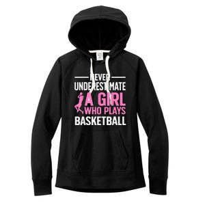 Funny Basketball Art For Girls Ns Basketball Player Women's Fleece Hoodie