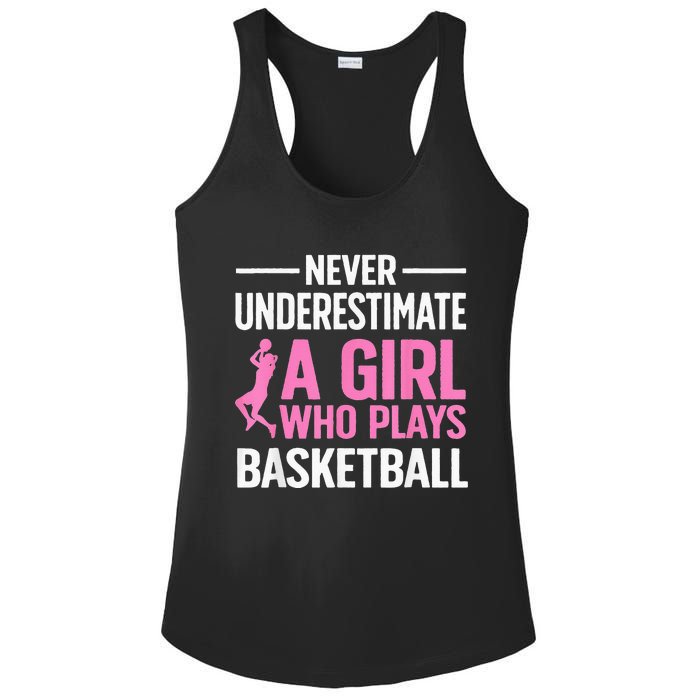 Funny Basketball Art For Girls Ns Basketball Player Ladies PosiCharge Competitor Racerback Tank