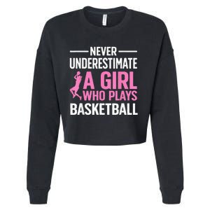 Funny Basketball Art For Girls Ns Basketball Player Cropped Pullover Crew