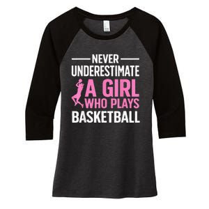 Funny Basketball Art For Girls Ns Basketball Player Women's Tri-Blend 3/4-Sleeve Raglan Shirt