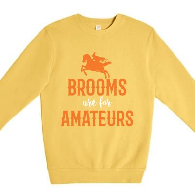 Funny Brooms Are For Amateurs Witch Gift Premium Crewneck Sweatshirt