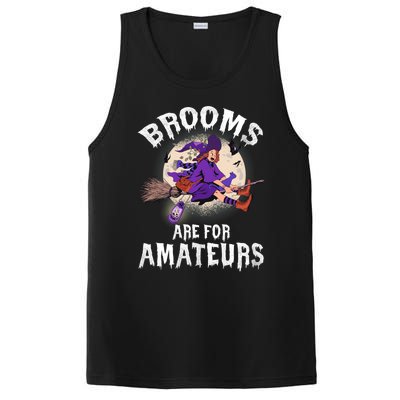 Funny Brooms Are For Amateurs Witch And Moon Cool Gift PosiCharge Competitor Tank