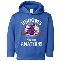 Funny Brooms Are For Amateurs Witch And Moon Cool Gift Toddler Hoodie