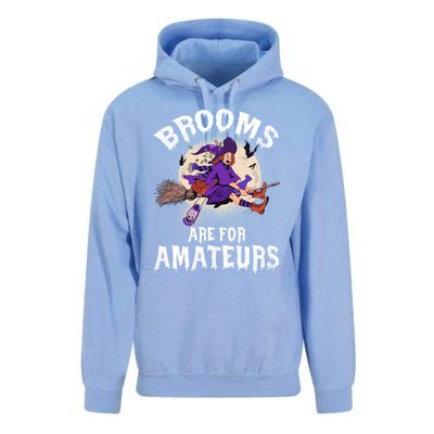 Funny Brooms Are For Amateurs Witch And Moon Cool Gift Unisex Surf Hoodie