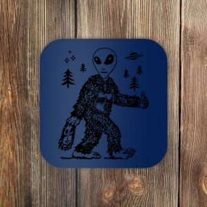 Funny Bigfoot Alien UFO Sasquatch Men Women Gifts Coaster