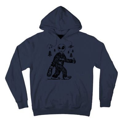 Funny Bigfoot Alien UFO Sasquatch Men Women Gifts Tall Hoodie