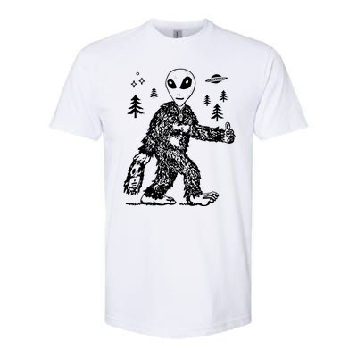 Funny Bigfoot Alien UFO Sasquatch Men Women Gifts Softstyle CVC T-Shirt