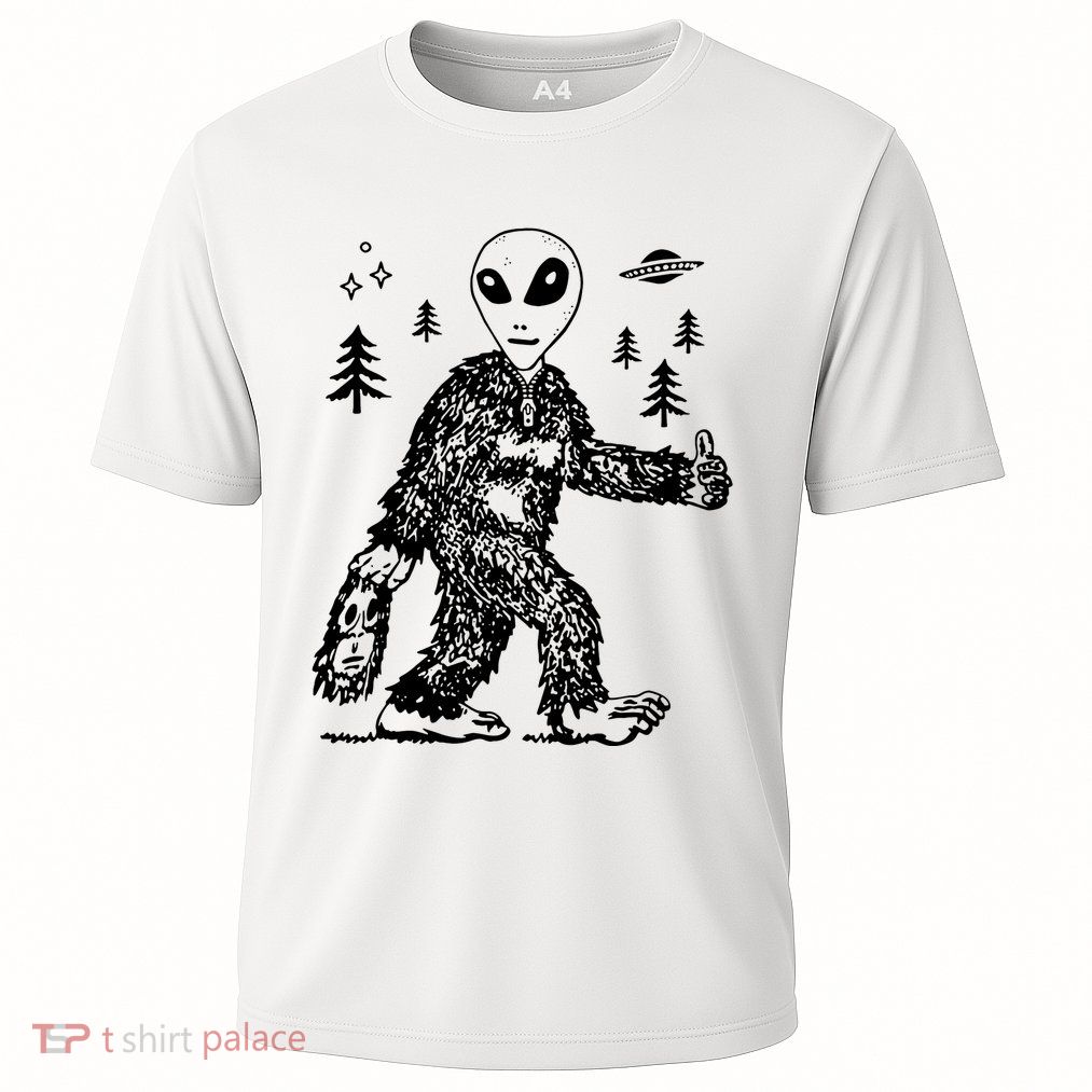 Funny Bigfoot Alien UFO Sasquatch Men Women Gifts Performance Shirt