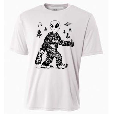 Funny Bigfoot Alien UFO Sasquatch Men Women Gifts Cooling Performance Crew T-Shirt