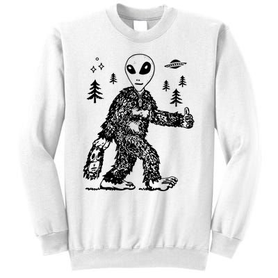 Funny Bigfoot Alien UFO Sasquatch Men Women Gifts Sweatshirt