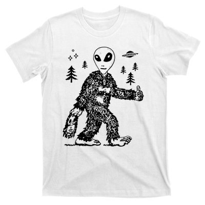 Funny Bigfoot Alien UFO Sasquatch Men Women Gifts T-Shirt