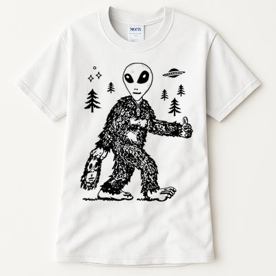 Funny Bigfoot Alien UFO Sasquatch Men Women Gifts Tall T-Shirt