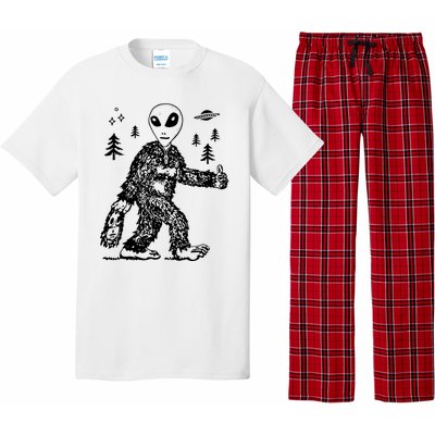 Funny Bigfoot Alien UFO Sasquatch Men Women Gifts Pajama Set