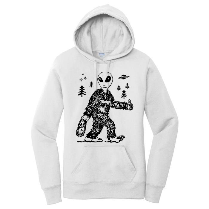 Funny Bigfoot Alien UFO Sasquatch Men Women Gifts Women's Pullover Hoodie