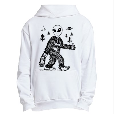 Funny Bigfoot Alien UFO Sasquatch Men Women Gifts Urban Pullover Hoodie