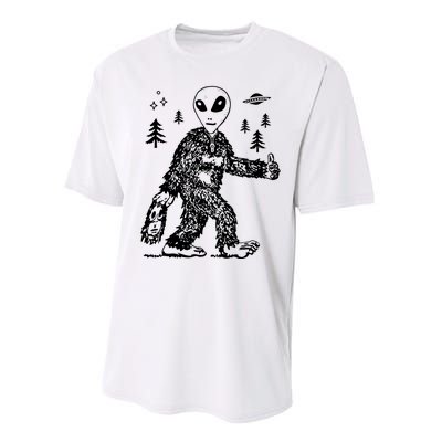 Funny Bigfoot Alien UFO Sasquatch Men Women Gifts Performance Sprint T-Shirt