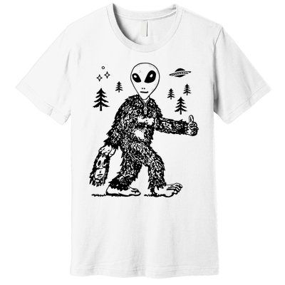 Funny Bigfoot Alien UFO Sasquatch Men Women Gifts Premium T-Shirt