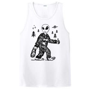 Funny Bigfoot Alien UFO Sasquatch Men Women Gifts PosiCharge Competitor Tank