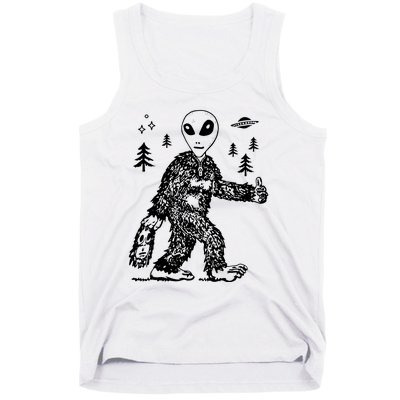 Funny Bigfoot Alien UFO Sasquatch Men Women Gifts Tank Top