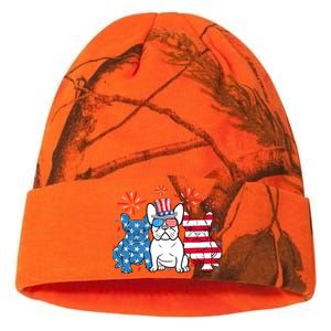 French Bulldog American Flag Fireworks 4th Of July Dog Lover Kati Licensed 12" Camo Beanie