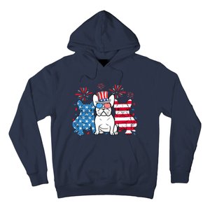 French Bulldog American Flag Fireworks 4th Of July Dog Lover Hoodie