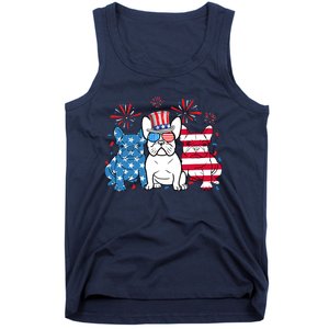 French Bulldog American Flag Fireworks 4th Of July Dog Lover Tank Top