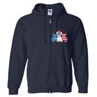 French Bulldog American Flag Fireworks 4th Of July Dog Lover Full Zip Hoodie