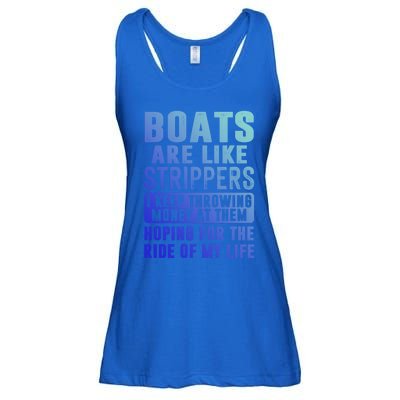 Funny Boats Are Like Strippers I Keep Throwing Money At Them Funny Gift Ladies Essential Flowy Tank