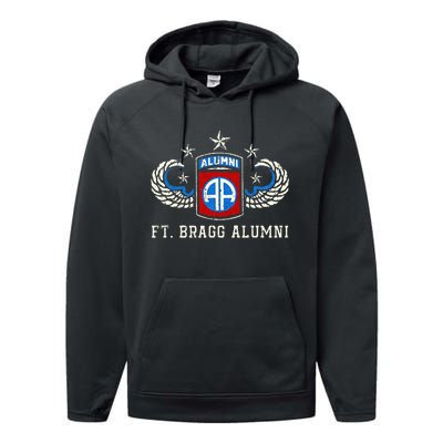 Ft Bragg Alumni Army 82nd Airborne Division Paratrooper Performance Fleece Hoodie