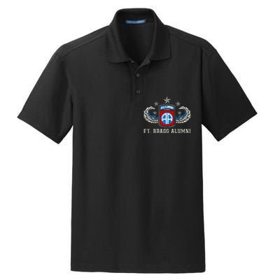 Ft Bragg Alumni Army 82nd Airborne Division Paratrooper Dry Zone Grid Polo