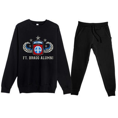 Ft Bragg Alumni Army 82nd Airborne Division Paratrooper Premium Crewneck Sweatsuit Set