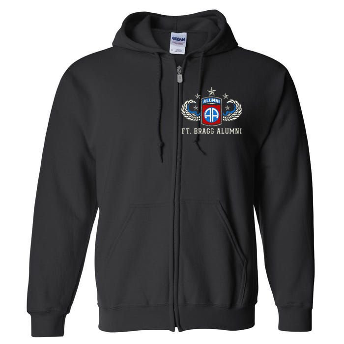 Ft Bragg Alumni Army 82nd Airborne Division Paratrooper Full Zip Hoodie