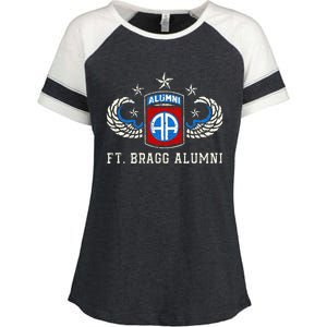 Ft Bragg Alumni Army 82nd Airborne Division Paratrooper Enza Ladies Jersey Colorblock Tee