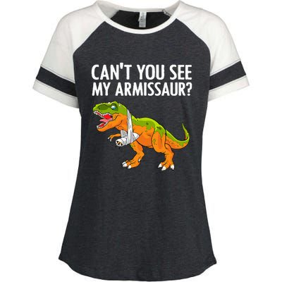 Funny Broken Arm For Hand Wrist Injury Dinosaur Enza Ladies Jersey Colorblock Tee