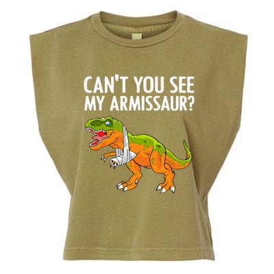 Funny Broken Arm For Hand Wrist Injury Dinosaur Garment-Dyed Women's Muscle Tee