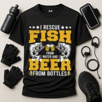Funny Beer And Fish Cooling Performance Crew T-Shirt