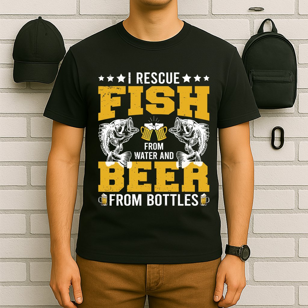 Funny Beer And Fish T-Shirt