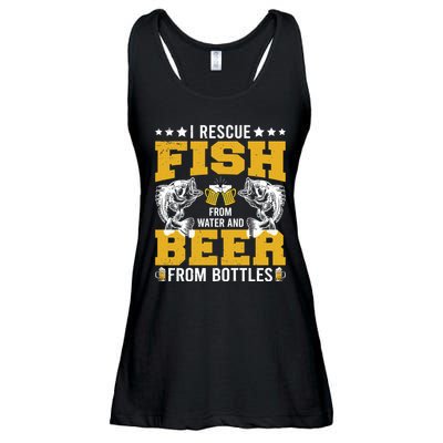 Funny Beer And Fish Ladies Essential Flowy Tank