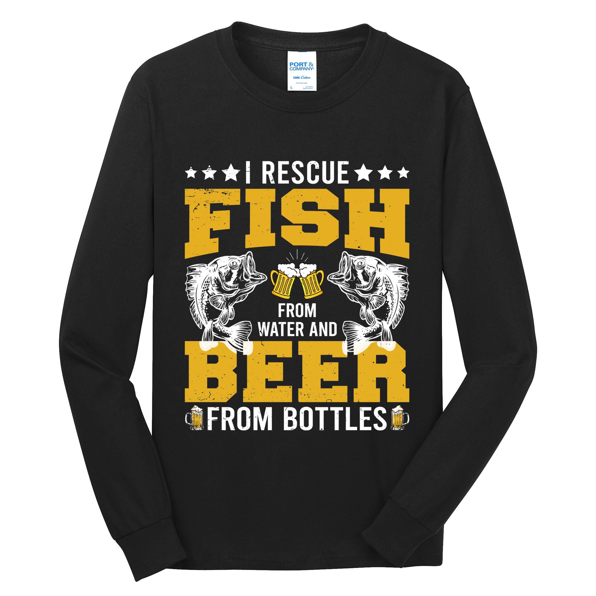 Funny Beer And Fish Tall Long Sleeve T-Shirt