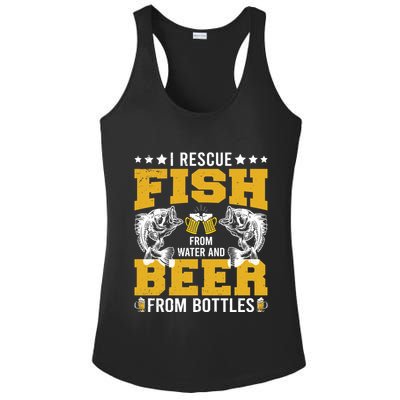 Funny Beer And Fish Ladies PosiCharge Competitor Racerback Tank