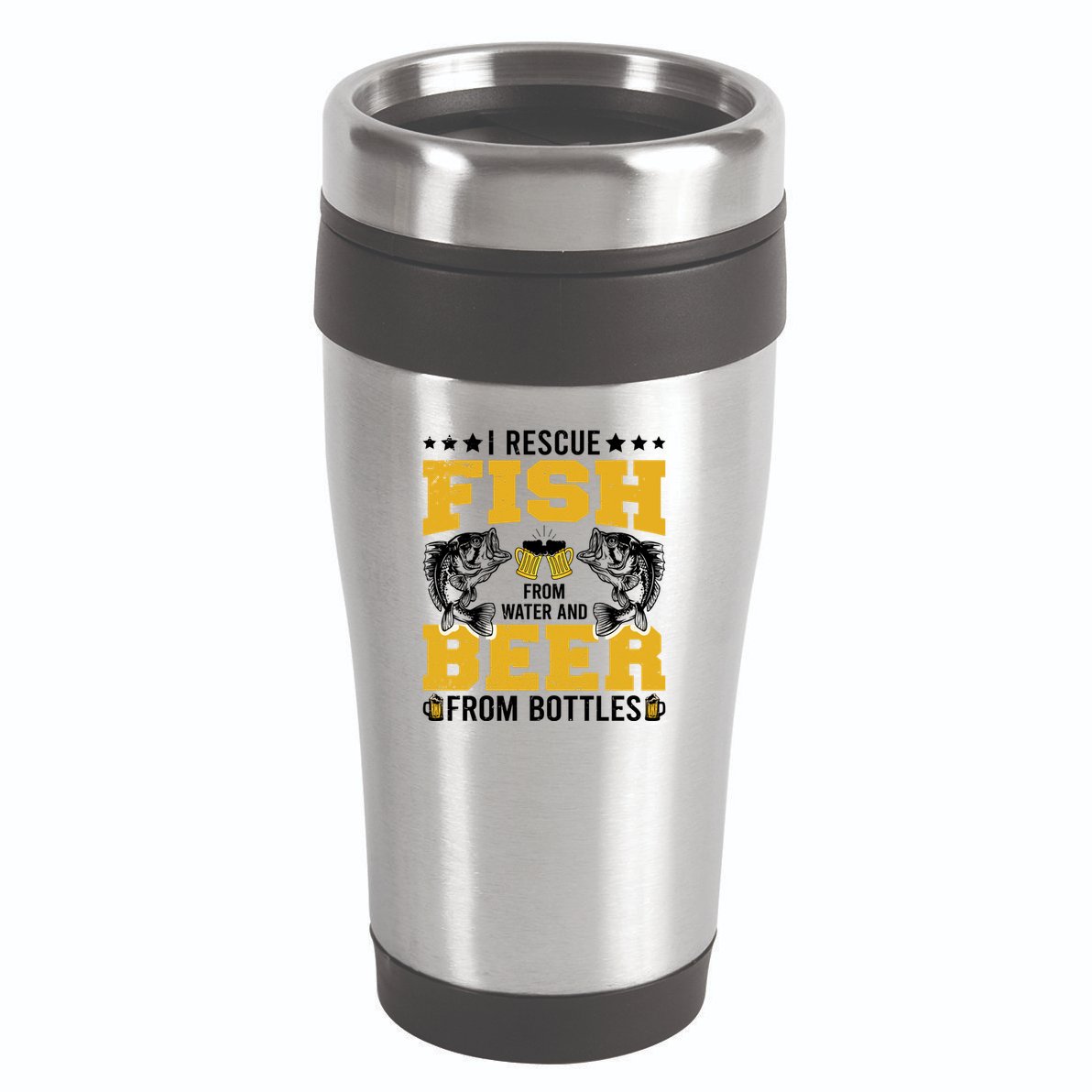Funny Beer And Fish 16oz Travel Tumbler