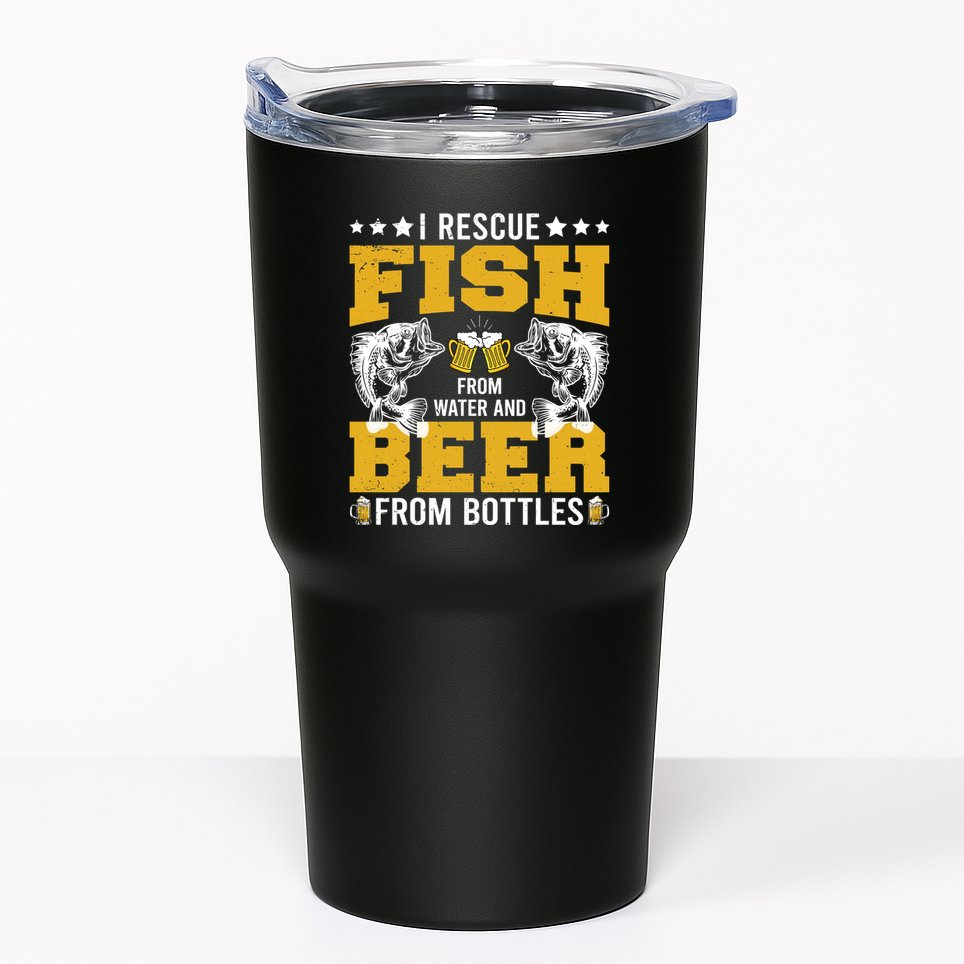 Funny Beer And Fish Tumbler