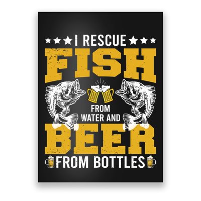 Funny Beer And Fish Poster