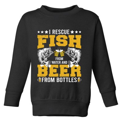 Funny Beer And Fish Toddler Sweatshirt