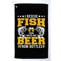 Funny Beer And Fish Golf Towel