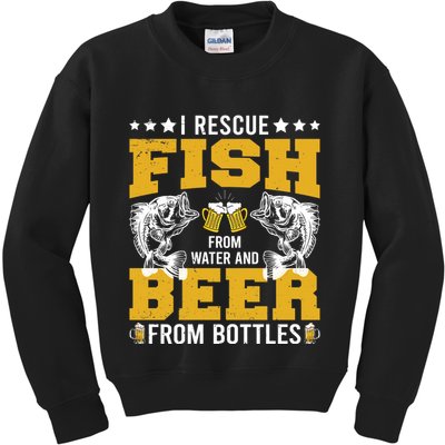 Funny Beer And Fish Kids Sweatshirt
