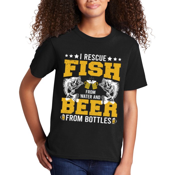 Funny Beer And Fish Kids T-Shirt