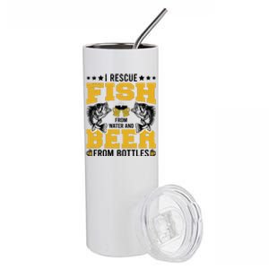 Funny Beer And Fish Stainless Steel Tumbler