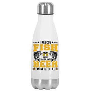 Funny Beer And Fish Stainless Steel Insulated Water Bottle