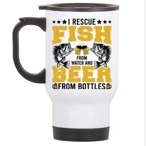 Funny Beer And Fish Stainless Steel Travel Mug